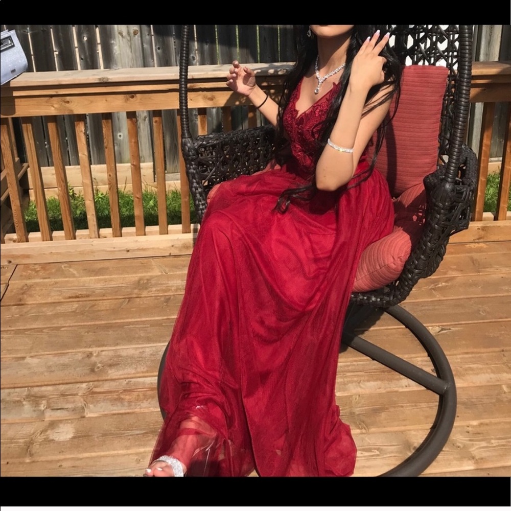 Long Red Prom Dress!